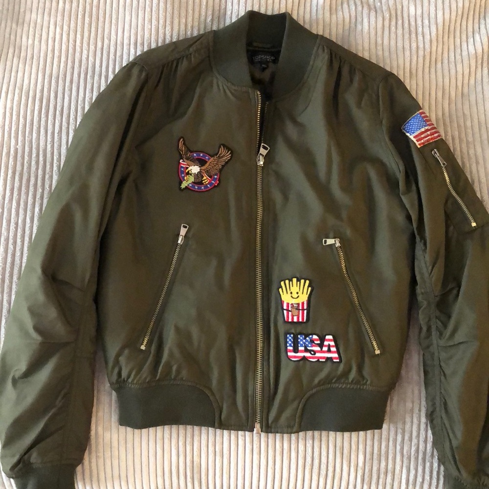 Topshop Army Bomber